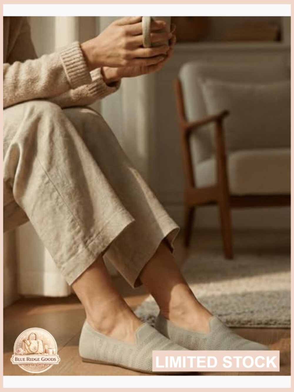 Women's Knit Flats with Arch Support, Slip-On Ballerina Shoes, Foldable & - Picture 3 of 7
